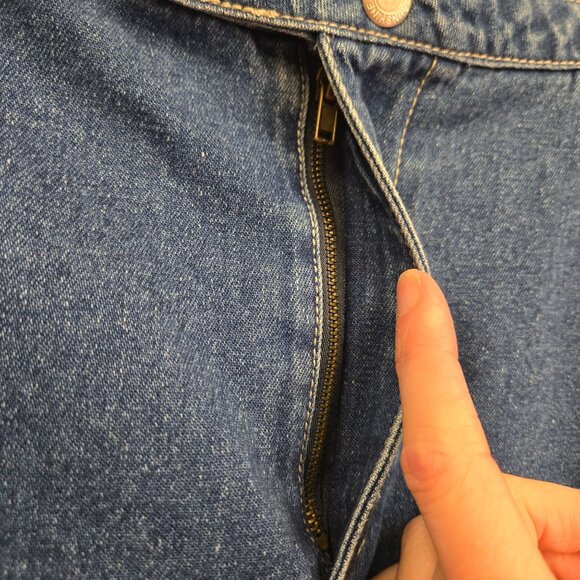 Vintage 90's Y2K Women's M Style Denim Maxi Skirt Snap Side Details Front Zipper - Picture 5 of 12